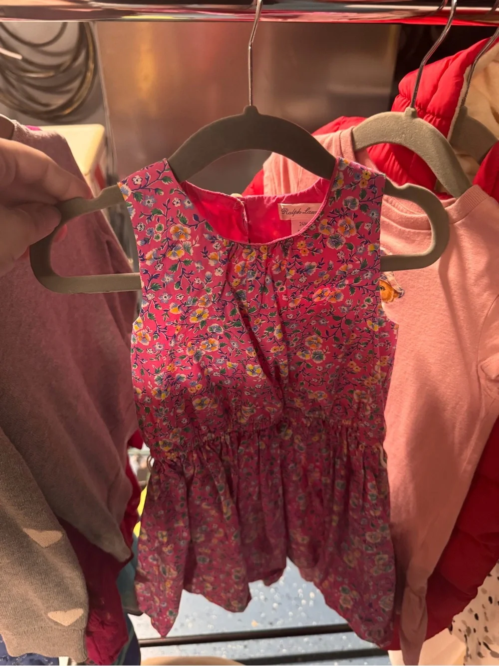 Ralph Lauren Fuchsia Floral Sleeveless Cotton Dress
